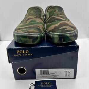 Polo Ralph Lauren Men’s Thompson Suede Sneaker Camo Green Size 11 Sold Out EUC